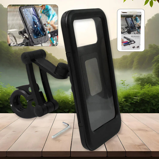 13599  360-Rotation Bike Phone Mount Waterproof Cell Phone Holder (1 Pc)