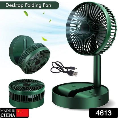 4613 Telescopic Electric Desktop Fan, Height Adjustable, Foldable & Portable for Travel/Carry | Silent Table Top Personal Fan for Bedside, Office Table 