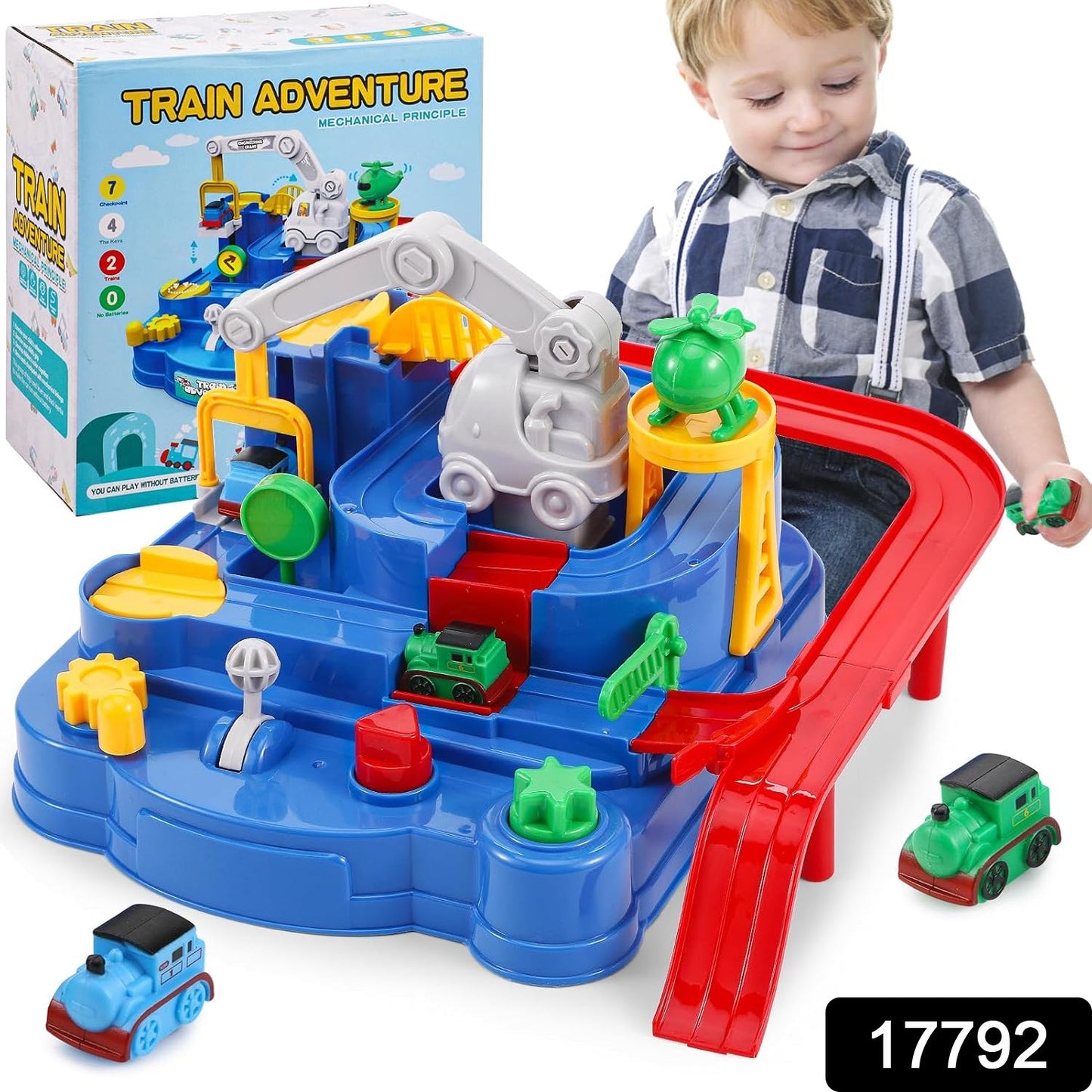 17792 Adventure Toys, City Rescue Preschool Toy, Race Tracks for Boys, Parent-Child Interactive Kids Race Car Track Play sets (Adventure Toy)