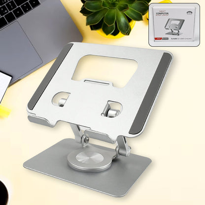 12727 Aluminum Alloy 360°Rotating Bracket, Adjustable Laptop Stand, Portable Foldable Ergonomic Laptop Support