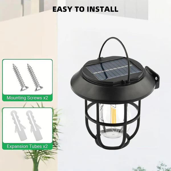 8938 Solar Lantern Wall Lights Fixtures with Motion Sensor (1 Pc)