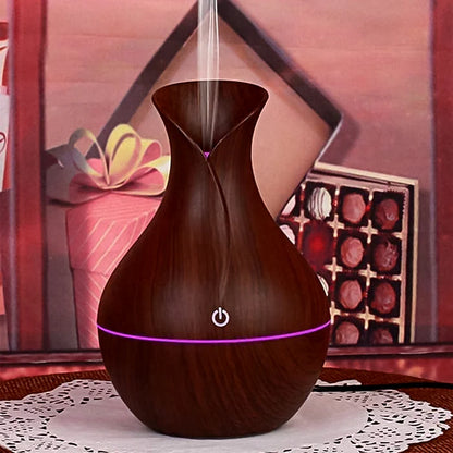 Mini Wooden Vase Pot Diffuser Cool Mist Atomization Humidifier (1 Pc / 130 ML)