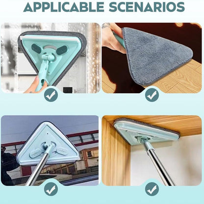 Triangle mop, extendable with 360-degree rotation, dust mop.