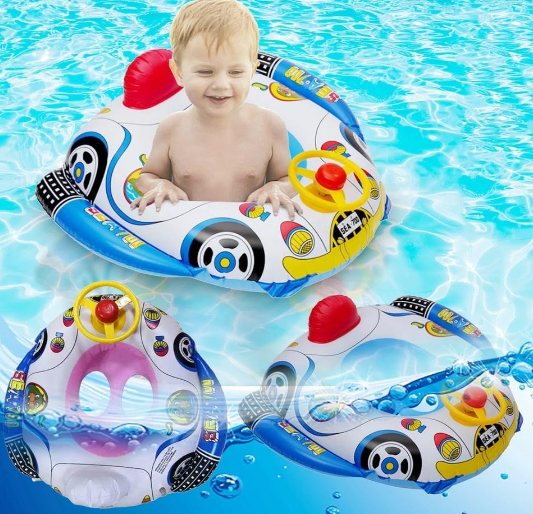 AM0386 Swimming Pool Vehicle Shape Inflatable Ring for Kids