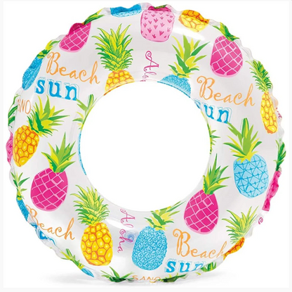 AM0388 24 inch Lively Print Swim Rings for Kids 6 and Above Years. Fun Swimming Pool Float for Kids