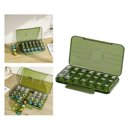 13554 Portable Weekly Pill Box Organiser Daily Pill Keeper 21 Grid Container (1 Pc)