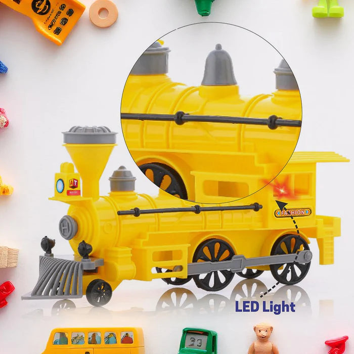 1953 Pull and Go Train with Light Plastic String Pull Back Train (1 Pc / Mix Color)