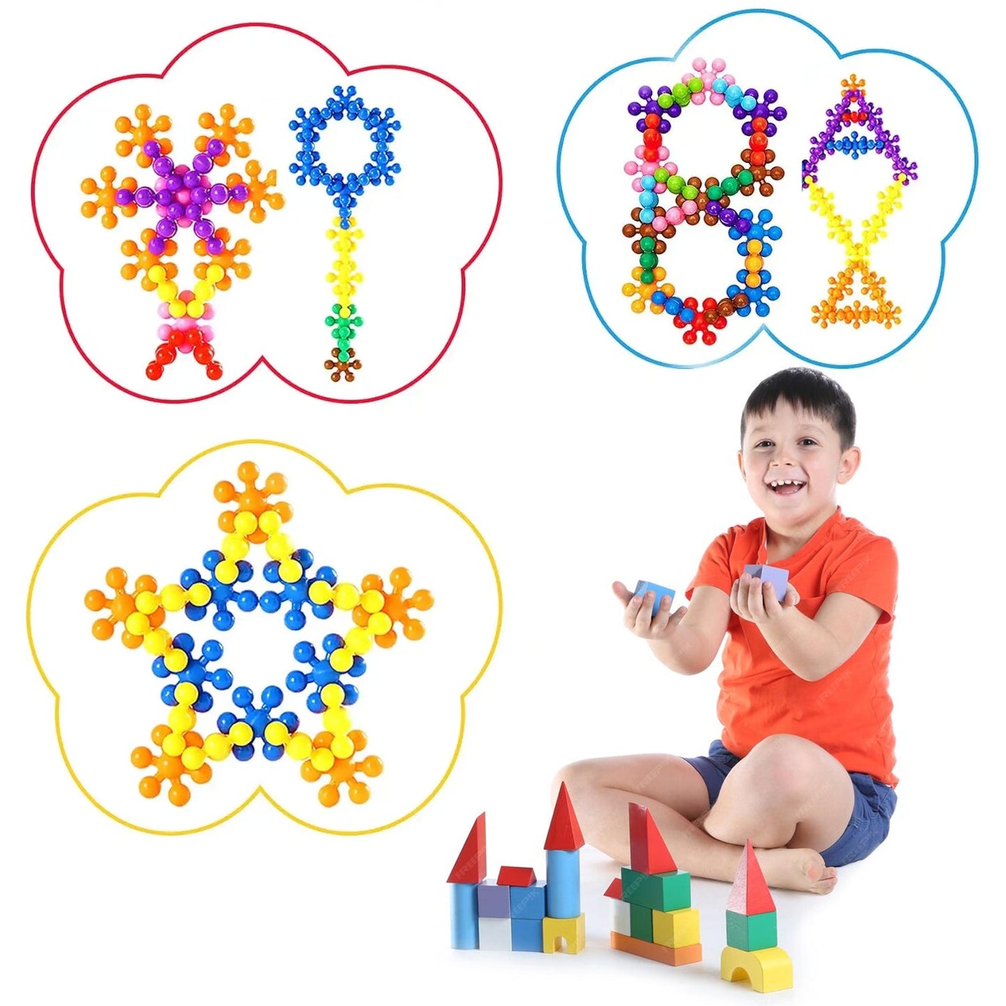 18392 Star Shaped, Star Block Interlocking Blocks Colorful Star Building Blocks (100 Pcs Set)