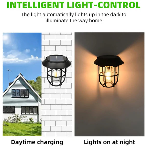 8938 Solar Lantern Wall Lights Fixtures with Motion Sensor (1 Pc)