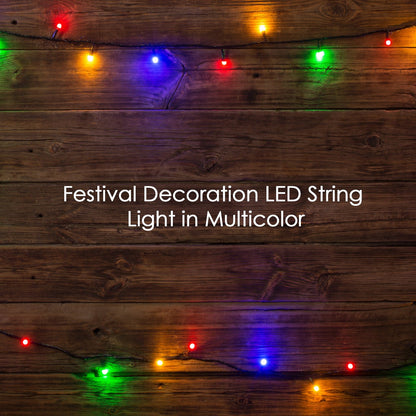 LED Christmas string lights, 3 meters, festive colors.