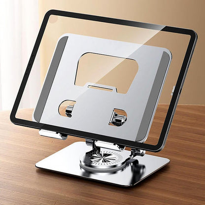 12727 Aluminum Alloy 360°Rotating Bracket, Adjustable Laptop Stand, Portable Foldable Ergonomic Laptop Support