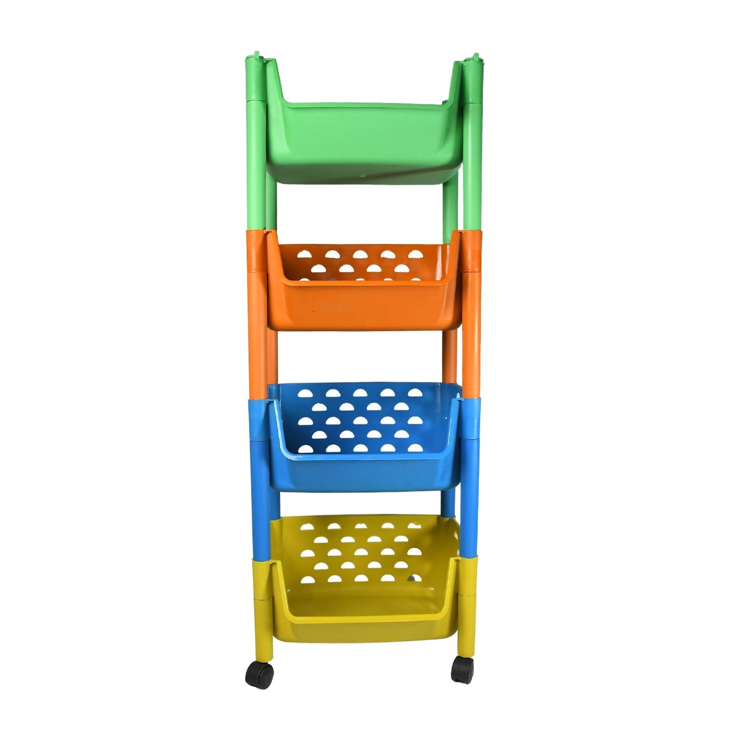 4 layers plastic basket trolley