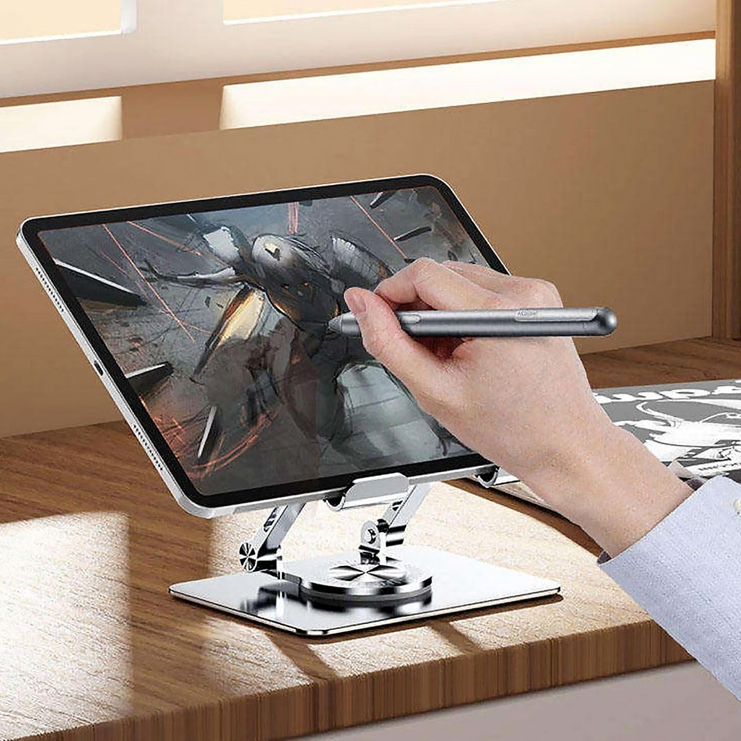 12727 Aluminum Alloy 360°Rotating Bracket, Adjustable Laptop Stand, Portable Foldable Ergonomic Laptop Support