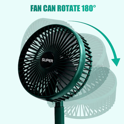 4613 Telescopic Electric Desktop Fan, Height Adjustable, Foldable & Portable for Travel/Carry | Silent Table Top Personal Fan for Bedside, Office Table 