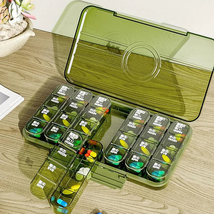 13554 Portable Weekly Pill Box Organiser Daily Pill Keeper 21 Grid Container (1 Pc)