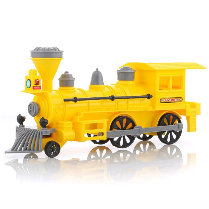 1953 Pull and Go Train with Light Plastic String Pull Back Train (1 Pc / Mix Color)