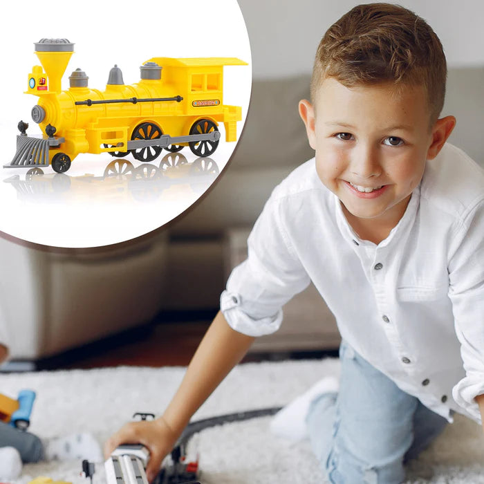 1953 Pull and Go Train with Light Plastic String Pull Back Train (1 Pc / Mix Color)