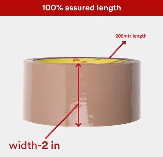 0948A 200 Meters, Pack of 1, Brown Tape Self Adhesive High-Strength Packing Tape Rolls, Packaging Tape | Brown Tape | e Commerce Industrial Tape...