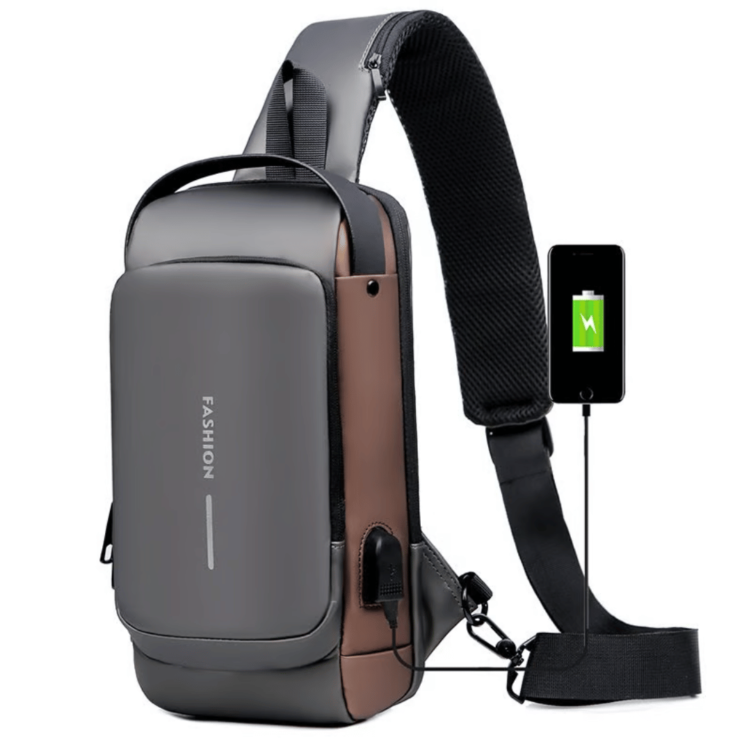 USB charging crossbody shoulder bag