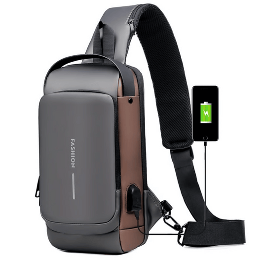 USB charging crossbody shoulder bag