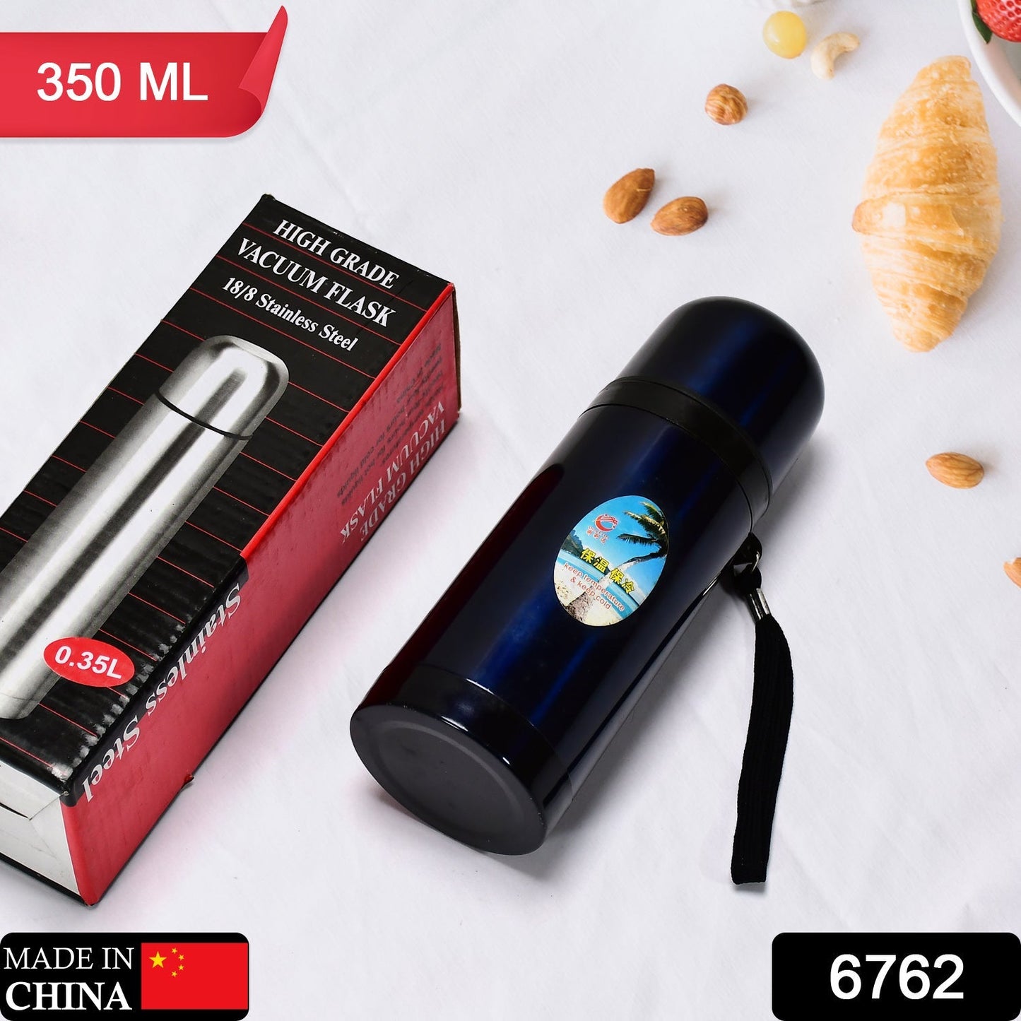 6762 Vacuum Insulated Sports Water Bottle Portable Leak-Proof Flask ( 1 pcs ) 