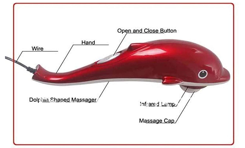 1221 Dolphin Handheld Body Massager for Pain Relief with Powerful Vibration For Unisex dolphin massager body vibration massage machine fish massage, Multicolour