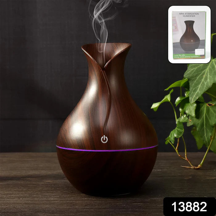 Mini Wooden Vase Pot Diffuser Cool Mist Atomization Humidifier (1 Pc / 130 ML)