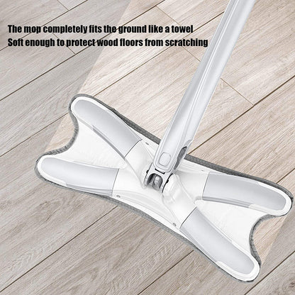 4874 X Shape Mop or Floor Cleaning Hands-Free Squeeze Microfiber Flat Mop System 360° Flexible Head, Wet and Dry mop for Home Kitchen with 1 Super-absorbent Microfiber Pads. 