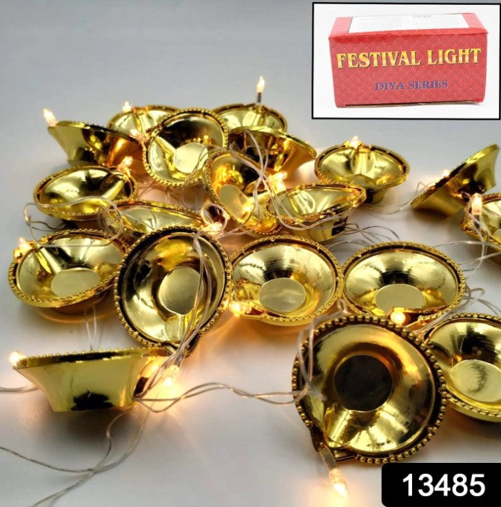 13485 LED Diya Series Light, Fairy Lights for Diwali Decoration (16 Diya)