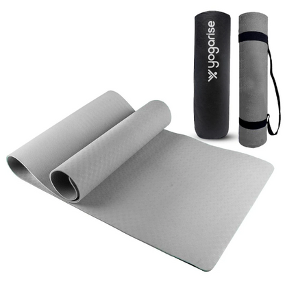 1667g Gray Yoga Mat with Bag and Carry Strap for Comfort / Anti-Skid Surface Mat