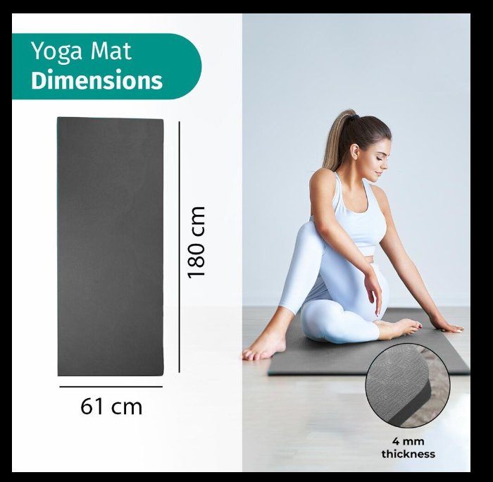 1667g Gray Yoga Mat with Bag and Carry Strap for Comfort / Anti-Skid Surface Mat