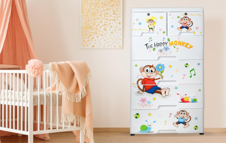 17205 Smart Storage cabinet Almirah Cupboard for Newborn Baby Kids Essentials -Teddy