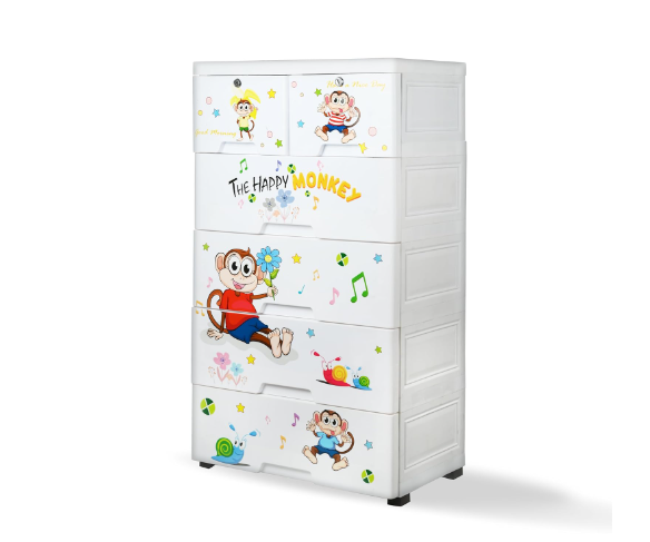 17205 Smart Storage cabinet Almirah Cupboard for Newborn Baby Kids Essentials -Teddy