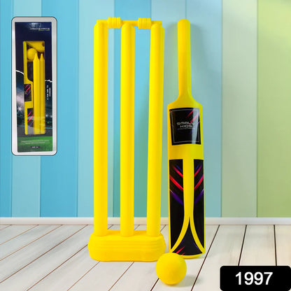 1997 Small Cricket Kit for Boys & Girls, Cricket Set with 1 Cricket Bat, 1 Plastic Ball, Bails, 3 Stumps with Stand Base