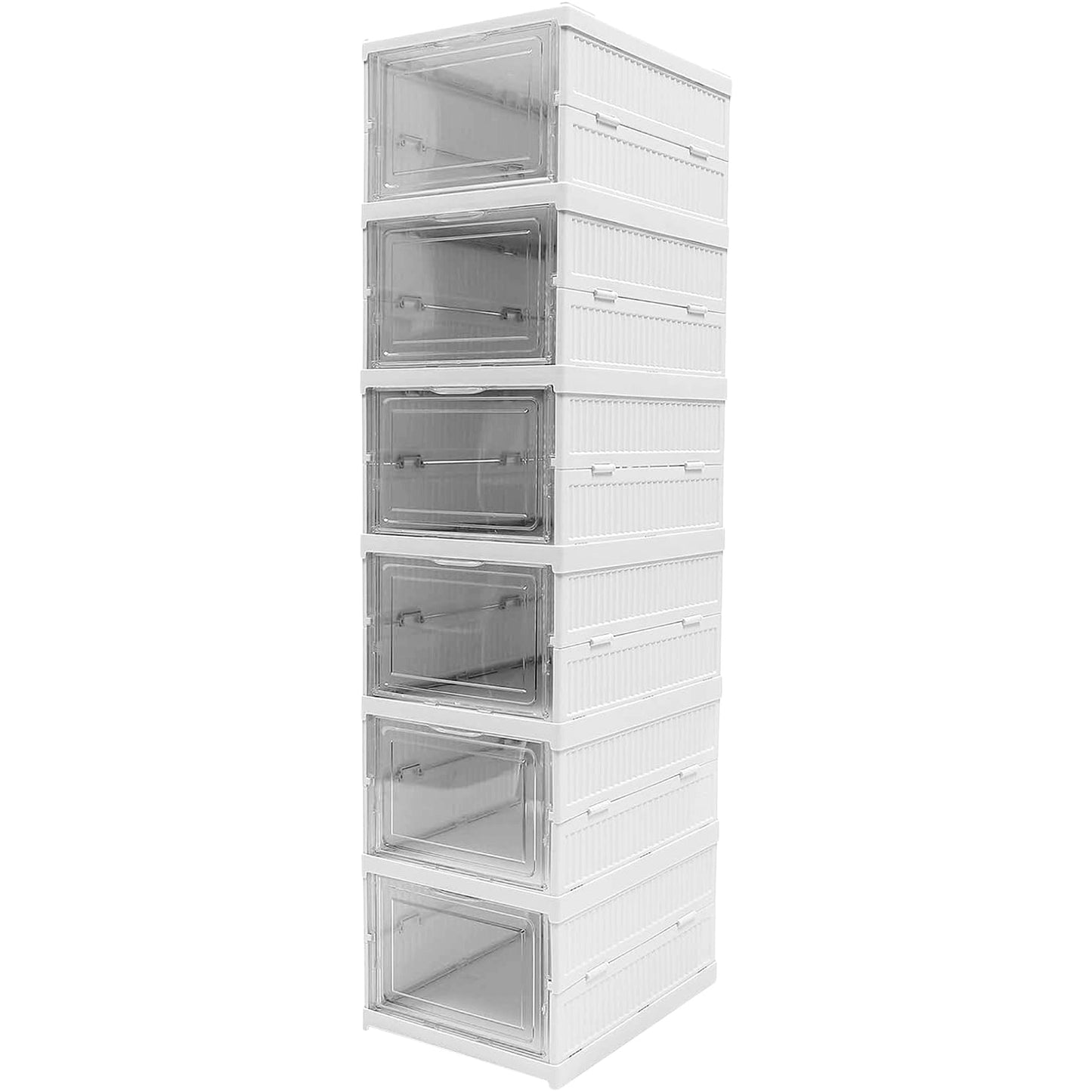 17663 Stackable Multifunctional Storage, for Clothes Foldable Drawer Shelf Basket Utility Cart Rack Storage Organizer Cart for Kitchen, Pantry Closet, Bedroom, Bathroom, Laundry (6 Layer / 1 Pc)