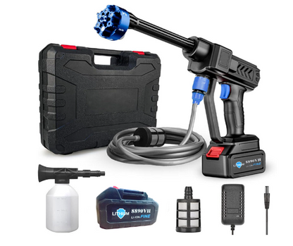 3148 6in1 Cordless Portable Pressure Washer Gun 48V 12000mah High Pressure Water Gun with Cordless Rechargeable 6 Ways to Spray Water Used for Car Washer, Gardens and Stones Floors