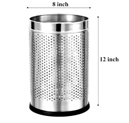 3594 Stainless Steel Dustbin 10L Small (8x12)