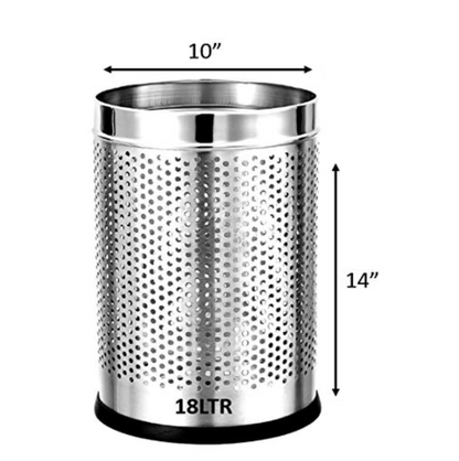 3595 Stainless Steel Dustbin 18L Small (10x14)