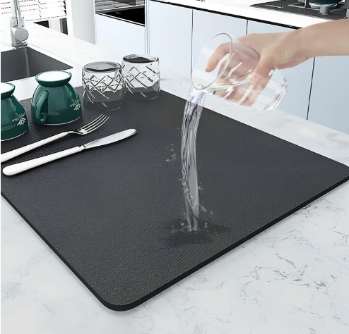 3840 Drying mat for Kitchen Water Absorbent mat Drying mat for Kitchen Utensils Large Dry mat for Kitchen Utensils Drying mat Water Absorbent mats for Kitchen Items(30*40 cm)(Place mat)