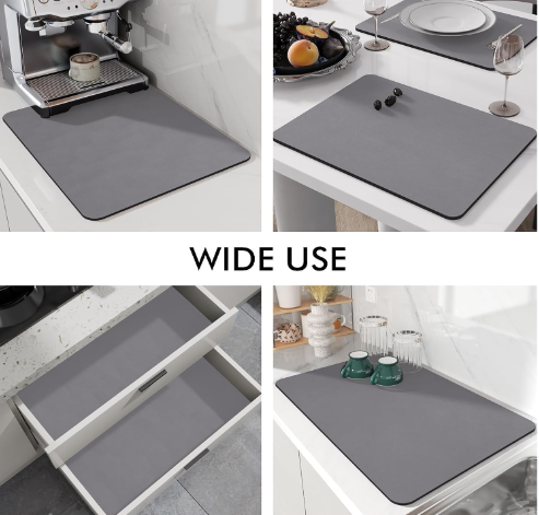 3840 Drying mat for Kitchen Water Absorbent mat Drying mat for Kitchen Utensils Large Dry mat for Kitchen Utensils Drying mat Water Absorbent mats for Kitchen Items(30*40 cm)(Place mat)