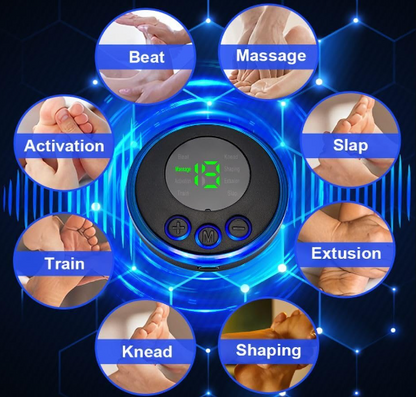 3960 EMS Pulse Foot Massager Electric Foot Therapy Machine Foot Pad 8 Modes 19 Levels Intelligent Acupuncture Foot Massage Pad Mat Muscle Stimulation