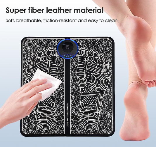 3960 EMS Pulse Foot Massager Electric Foot Therapy Machine Foot Pad 8 Modes 19 Levels Intelligent Acupuncture Foot Massage Pad Mat Muscle Stimulation