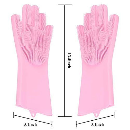 Silicone scrubber gloves in different colors