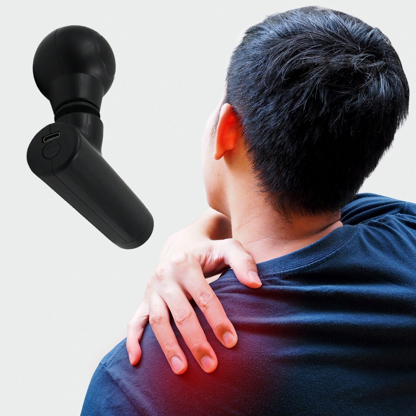 Black Mini Pocket Size Massager, Full Body Massager, Cordless One Button Operation for Body Pain & Relaxation, Gym Equipment