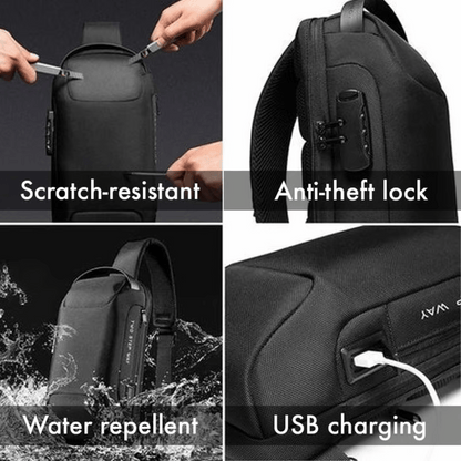 USB charging crossbody shoulder bag