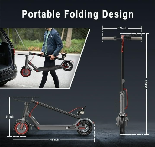 4000es Foldable 2 Wheel High Speed Electric Scooter for All Ages|Max Speed Upto 25 Km/H Electric Scooter |Aluminum Alloy Body|Big 20Mm Wheels Scooter Skating Cycle Capacity 150 Kg, Black