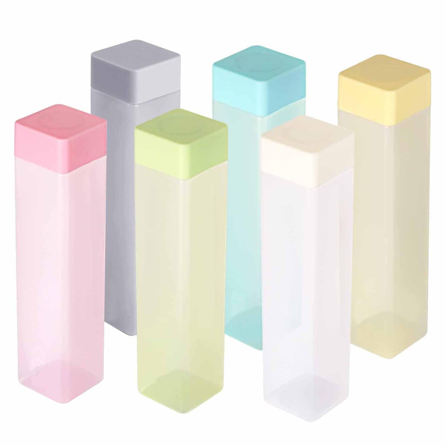 Large Capacity Plastic Water Bottle | Set of 6 | Square Water Bottle (940ml each)