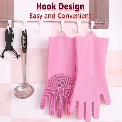 Multicolor silicone scrubber gloves