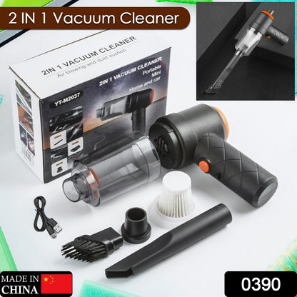 0390  Vacuum Cleaner Dust Collection 2 in 1 Car Vacuum Cleaner High-Power Handheld Wireless Vacuum Cleaner Home Car Dual-use Portable USB Rechargeable Mini Car Vacuum for Vehicle, Home and Offic