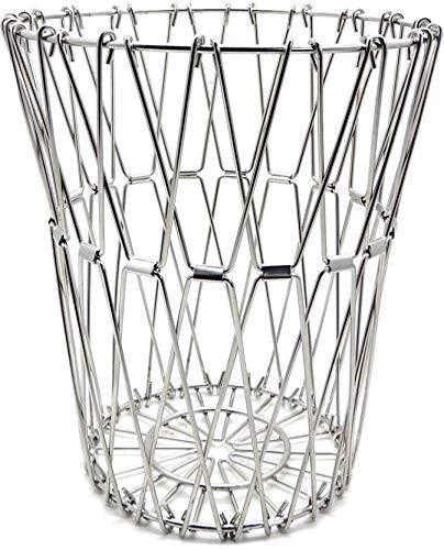 Foldable stainless steel fruit basket for kitchen use